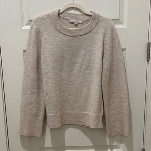 LOFT Women's Beige Crew Neck Sweater